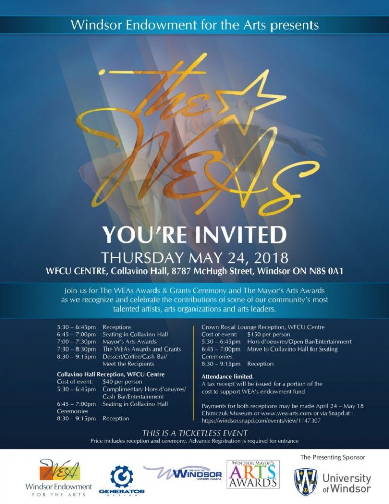 Windsor Endowment for the Arts and Mayor’s Arts Awards Nominees Announced